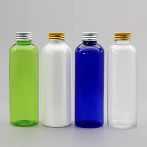 Bottiglie di stoccaggio 20 pz 250 ml Bottiglia di plastica PET vuota con tappo a vite in alluminio per sapone liquido Gel doccia Shampoo Olio essenziale Cosmetico