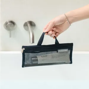 Storage Bags Mini Travel Grid Bag Reusable Mesh Fabric Dacron Toiletry Cosmetic
