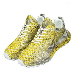 Casual Shoes BATMO 2024 Arrival Fashion Snake Skin Causal Men Male Genuine Leather SNEAKERS PDD418