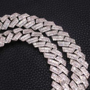 16Mm CZ Bling Women Men Jewelry Necklaces Ice Out Sterling Sier AAAAA Zircon Cuban Link Chain