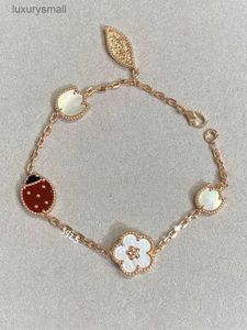 Designer Jewelry Vanclef Bracelet Van Clover Seven Star Ladybug 925 Sterling Silver Plated 18k Gold Lucky Ladybug Five Flower Bracelet