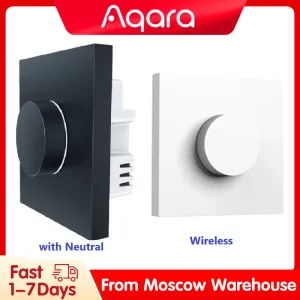 Control Aqara Dimmer Switch H1 Wireless With Neutral Rotary Switch Zigbee 3.0 Remote Control For Bulb Light For Homekit App Aqara Home