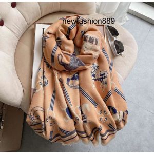 Halsdukar Fashion Luxury Designer 2021 Brand Classic Letter Printing Pure Cotton Scarves Women High Quality Wool Spinning Scarf Womens Cashm