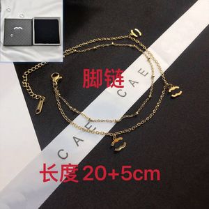 Double Layer Chain Ankle Brand Designer Boutique Jewelry Daily Wear Casual Style Gift Ankle Chain Fashion Design Classic Logo stainless steel Ankle