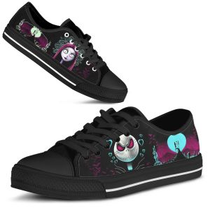 Skor Elviswords Nightmare Jack och Sally Design Sneaker för kvinnor Nightmare Before Christmas Canavs Shoes Girls Tennis Shoes Zapatos