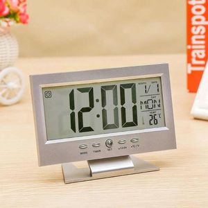 Bordklockor Intelligent Digital Clock Weather Station Display Alarm Kalenderfunktionstemperatur Fuktighet Trådlös M Y1I5