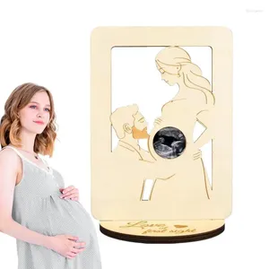 Çerçeveler ultrason resim ahşap kadın bebek po çerçeve gebelik hediye çiftler için hatıra anneler babası