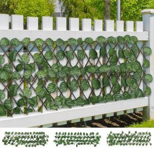 Decorative Flowers Artificial Privacy Fence Screen Hedge Wall Panel Retractable For Outdoor Patio Balcony Garden Indoor