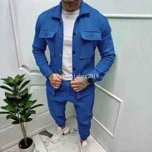 Tute da uomo Set di camicie cargo pesanti Cappotto casual a maniche lunghe vintage primavera e autunno 2024