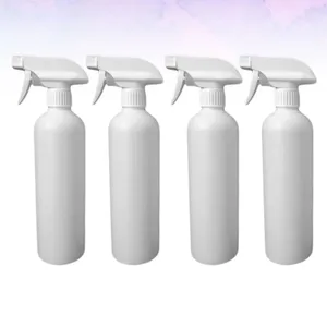 Garrafas de armazenamento 4pcs 500ml spray plástico vazio dispensador portátil garrafa grande para limpeza de carro regando flores (branco)