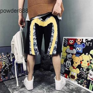 2024 Summer New Trendy Product Fushen Solid Color Large m Printed Casual Loop Shorts for Men and Women
