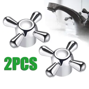 Kitchen Faucets 2pcs Faucet Knob Handle Alloy Universal Replacement Tap Kit For Bathroom Triangle Valve Single Cold Water