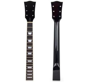 ブラックグロスフィニッシュメープルエレクトリックギターネック22フレットギブソンレスポールLPギターのローズウッドフィンガーボード6707343