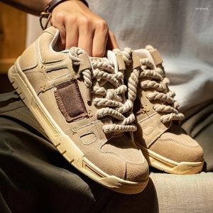 Promenadskor vintage casual för män klassiker stil andningsbara bekväma sneakers garn lapp sportälskare