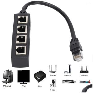 Computer Cables Connectors S 4 I 1 RJ45 LAN -anslutning Ethernet Network Splitter Adapter Male till 2/3/ port för nätverksförlängning Dr otcit