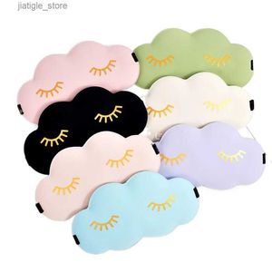 Sleep Masks Sleep Blind 3D Cartoon Cloud Eye Mask Cute Eyelash Sleep Sunshade Patch Sleep Assist Eye Mask Y240401