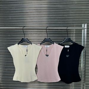 Designer-Damen-T-Shirt, schlicht, einfarbig, sexy, tiefer V-Ausschnitt, bequem, kühl, für den Sommer, für Damen, schmal, ärmellos, Oberteil aus Eisseide, Unterhemd