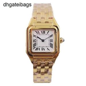 Top Carters Watch Swiss Automatyczne zegarki Luksusowe kobiety Kwarc Silver Gold Dress Lady Square 904L Cage ze stali nierdzewnej Oryginał C