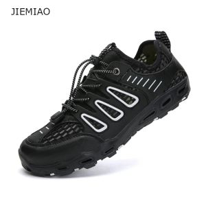 Skor jiemiao högkvalitativa klättringskor utomhus män vandring vandring skor andas mesh sneakers quickdrry vatten skor storlek 3947