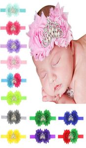 38 Kolory Baby Headbands Flowers Shabby Elastyczne opaski do włosów Dziewczyny Kidhestone Tiara Fairband Children Hair Accessories 4499706