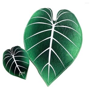 Pillow 3D Decorative Plant Inspired Set Leaves Green Gloriosum Printed Leaf Pillows With Cotton Filling And Blanket