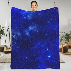 Cobertores azul galáxia céu cobertor astronomia impressão viagem flanela lance macio durável sofá cadeira design colcha presente ideia