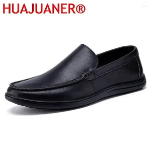 Casual Shoes Breathable Summer Business Loafers Men Comfortable Designer Genuine Leather Flats Men's Soft Slip On Loafer