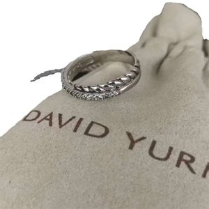 DY Twisted Vintage Band Designer Anéis de casamento para mulheres presente diamantes Sterling Sier Dy anel masculino personalizado moda banhado a ouro 14k joias de noivado