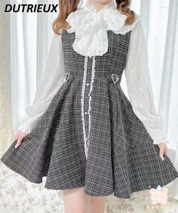 Casual Dresses 2024 Spring Autumn Rojita klänning spetsar sömmar lolita stil massproducerad mode kvinnor elegant