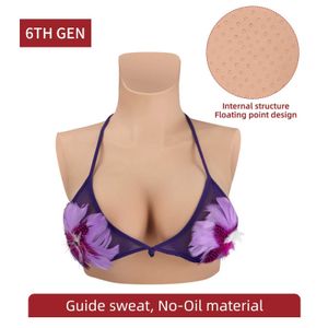 Breast Pad KOOMIHO 6TH GEN No-oil Fake Silicone Breast Forms Breathable Huge Boob Silicone Transgender Drag Queen Shemale Crossdresser 240330