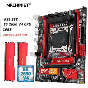 MACHINIST X99 Placa mãe Combo Xeon kit E5 2650 V4 CPU LGA 20113 DDR4 28GB 2133MHz Memória RAM NVME M2 WiFi Quatro canais RS9 240326