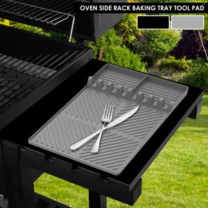 Araçlar 2pcs Izgara Yan Raf Mat Gıda Sınıfı Silikon Griddle Yeniden Kullanılabilir Pad Dayanıklı Barbekü Teslim Sayacı