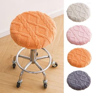 Capas de cadeira 30-40cm Velvet Stool Cover Twists Braid Jacquard Bar Rodada Giratória Universal Café Assento Home Decor