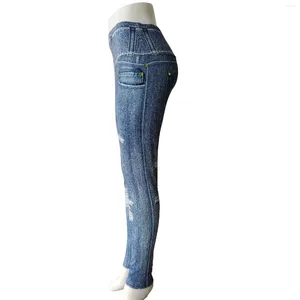 Damen-Jeans, Yoga, leicht zu hohe Taille, Hose für Sport, Laufen, Tanzen