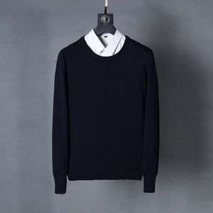 Toptan 2024 Yeni Selişli Üst Düzey Selamlı Moda Yuvarlak Boyuncu Erkekler Polo Sweater Marka% 100 Pamuk Pamuk Külot Erkek Kazak Ücretsiz Kargo