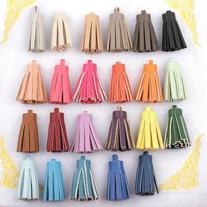 5pcslot läder TASSLE CHUNKY CENDANT FÖR ÖNNING AV HALKANDE SMYCKNINGAR MÅR HANDBAG BAG Pendant Charm 23 Colors 240327