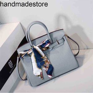Platinum Leather Bk Handbag Designer Womens Bag 2024 Tide Litchi Pattern Head Bag Tsingle Shoulder Messenger Bag