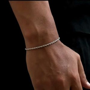 Chain 3mm thin gold mens rope chain bracelet high-quality punk stainless steel bracelet mens boy jewelry wholesale Q240401