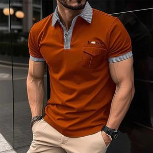 Мужские поло 2023 Летняя новая мужская рубашка поло на молнии Свободная повседневная дышащая абсорбирующая карманная мужская спортивная рубашка поло высокого качества T240401