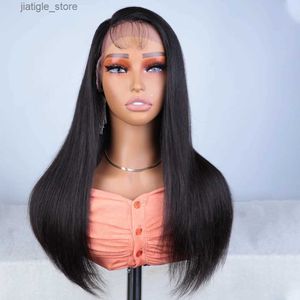 Synthetic Wigs Brazilian 13X6X1 Side T Part Lace Front Wigs Straight Lace Front Wigs For Women Highlight 27 30 Straight Human Hair Wigs Y240401