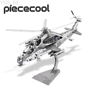 Aircraft Modle Piececool Model Building Kits Wuzhi-10 Helicopter 3D Metal Puzzle Jigs Kids Toys Diy Set for Adult Brain Teaser YQ240401