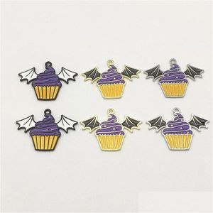 Other Charms Arrival 22X30Mm 100Pcs Enamel Pendants Zinc Alloy Cake Charm For Halloween Handmade Jewelry Necklace Earrings Diy Parts Dh6Qd