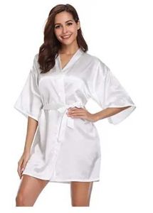 H47A sexig pyjamas satin mantel kvinnlig intim underkläder sömnkläder silkeslen brud bröllop gåva avslappnad kimono badrobe klänning nattklänning sexig nattkläder 2404101