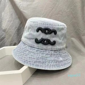 Denim Fisherman Hat Men's and Women's Casual Pot Hat Big Brim Shade Sunscreen Hat Tide