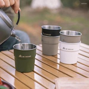 Mugs 1pcs Outdoor Camping Cup Stainless Steel Beer Large Capacity Portable Coffee Retro Industrial Style Drinking Swallow