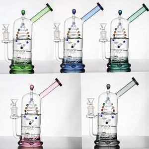 14mm Ciotola comune Vetro Gene Dab Rig tornado Bong d'acqua Fatto a mano Narghilè Tubo da fumo Materiale borosilicato Shisha da 5 pollici