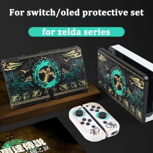 Hüllen für Zelda-Switch-Hülle, Kartenbox, magnetische Daumengriffe, für Nintendo-Switch-OLED-Schutzhülle im Dock-Schutzgehäuse