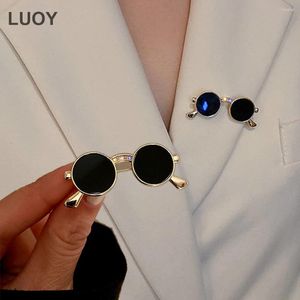 Brooches Punk Style Mini Sunglasses Vintage Metal Glasses Shaped Pins Women Men Party Clothing Accessories