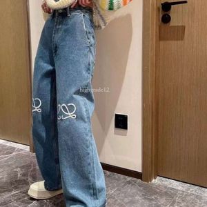 Designer Jeans Women Pants Letter Womens Embroidered Graphic Denim Trousers Loose Jeans Luxury Fashion Solid Color Denim Pants High Quality