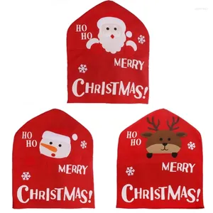Chair Covers Christmas Cartoon Santa Back Decor For Year Dining Slipcovers Holiday Party